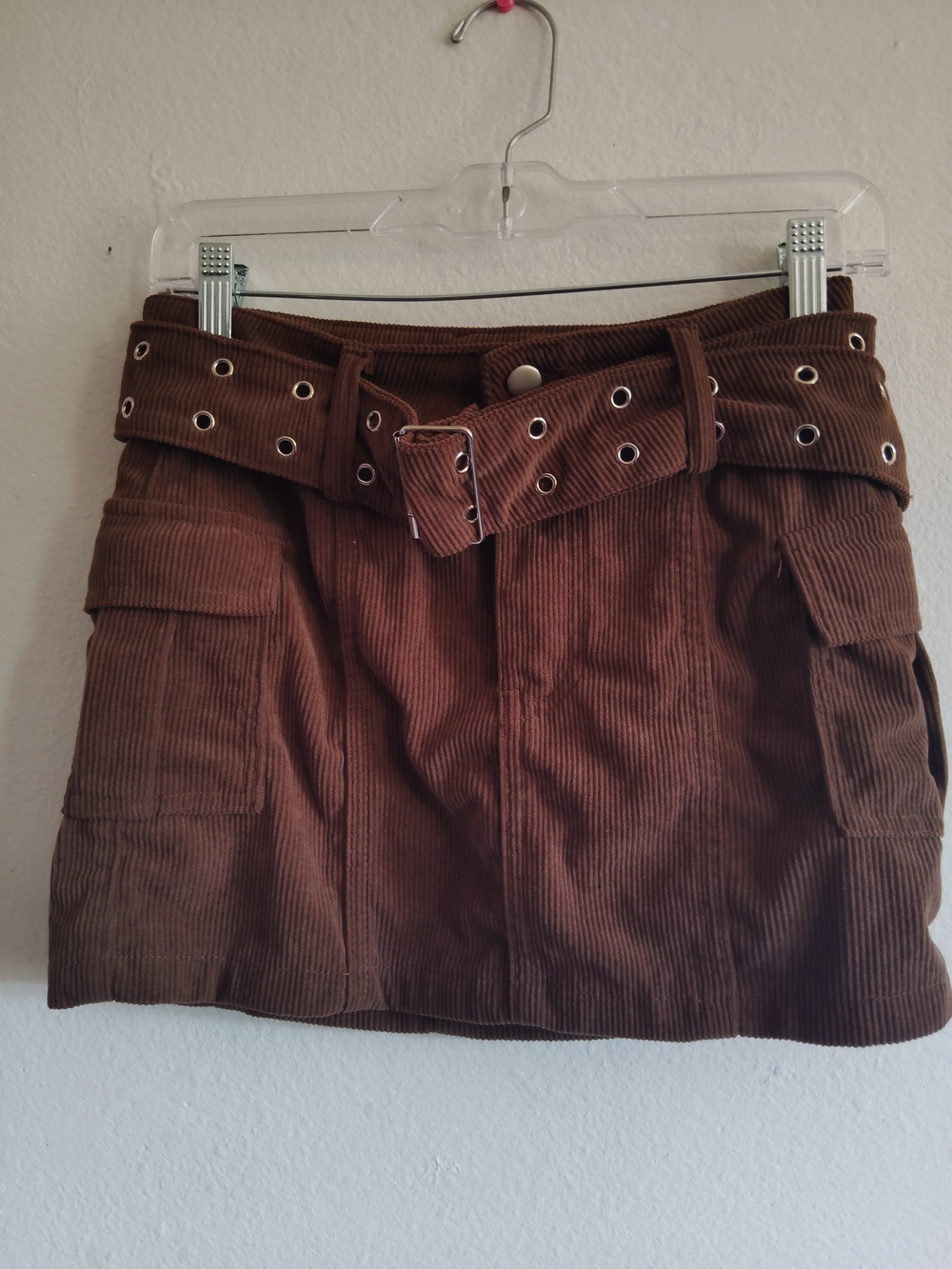 Windsor Cutest Season High Rise Cargo Corduroy Brown Mini Skirt
